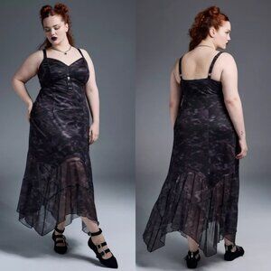 NWT Torrid 2 Nightfall Tiered Mesh Maxi Dress 2X 18 20